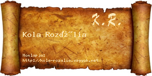 Kola Rozália névjegykártya