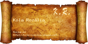 Kola Rozália névjegykártya