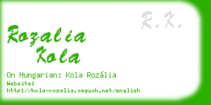 rozalia kola business card
